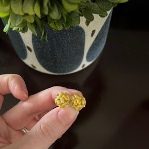 Anthropologie Yellow Flower Earrings